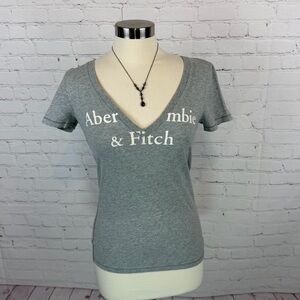 Abercrombie & Fitch Heather Gray V-Neck Tee Bella Swan Y2K Vintage Medium